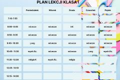 Plan Lekcji Kolorowy Styl Ilustrowany - 1