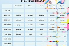 Plan Lekcji Kolorowy Styl Ilustrowany - 1