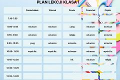 Plan Lekcji Kolorowy Styl Ilustrowany - 1